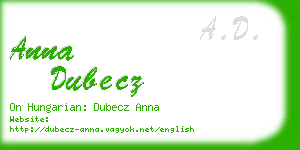 anna dubecz business card